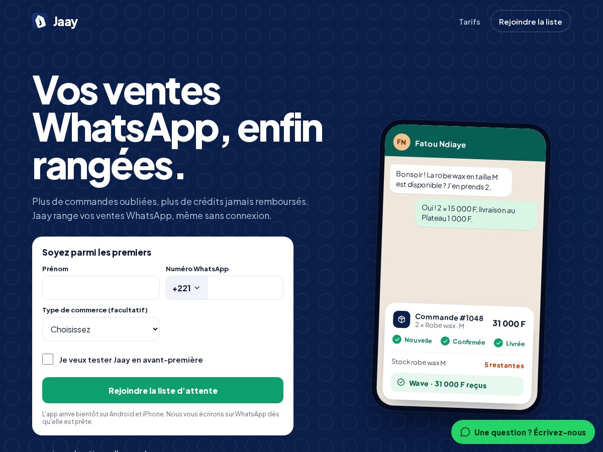 Landing-page snapshot of jaay.online