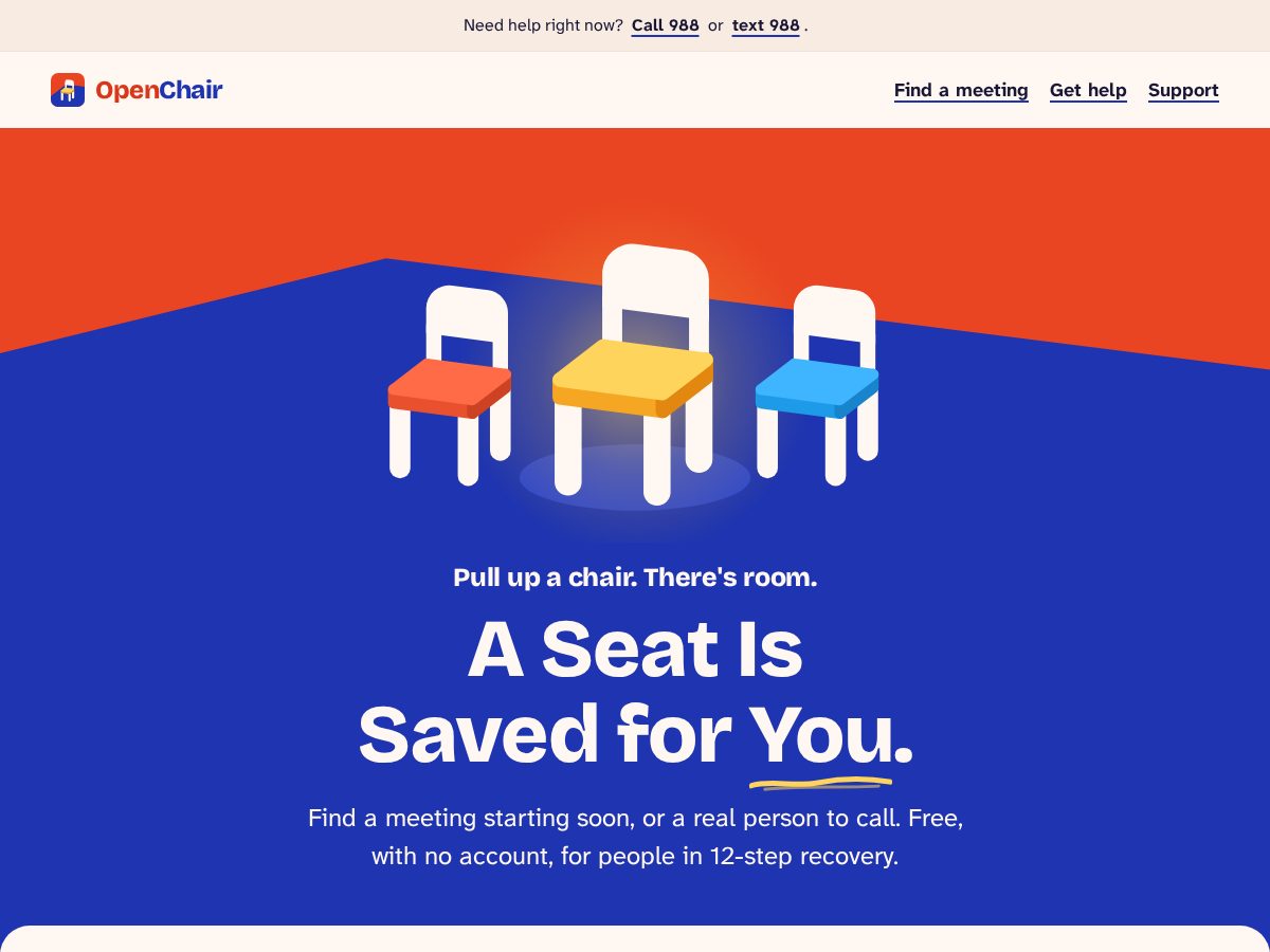 Landing-page snapshot of joinopenchair.com
