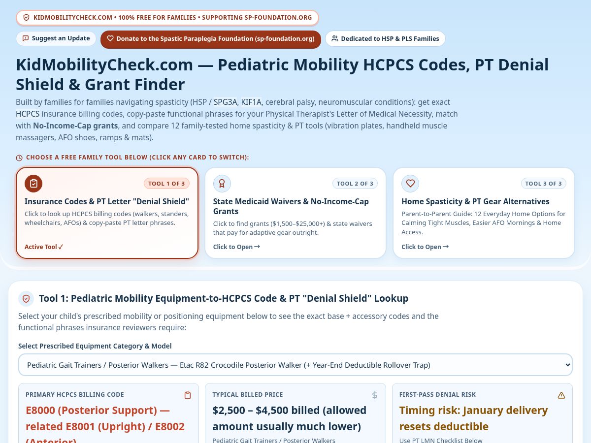 Landing-page snapshot of kidmobilitycheck.com