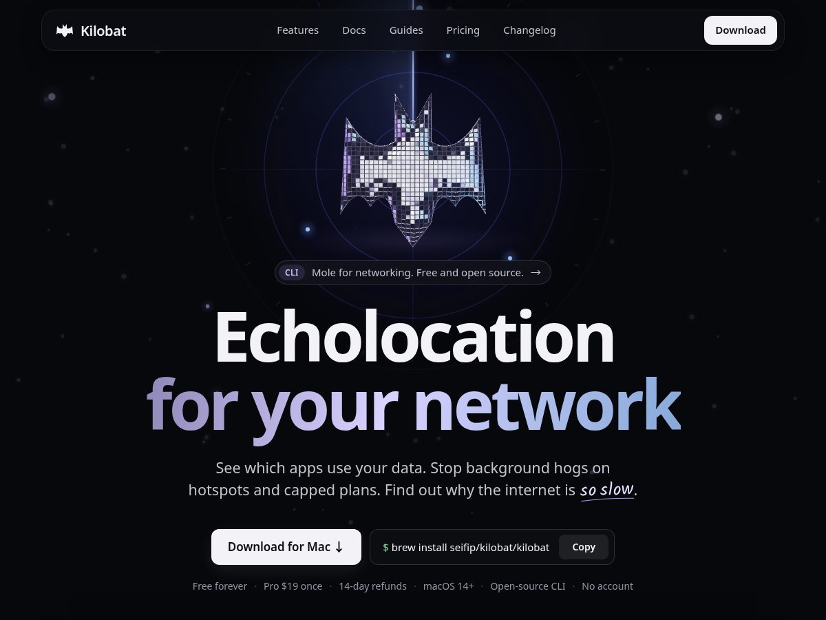 Landing-page snapshot of kilobat.app