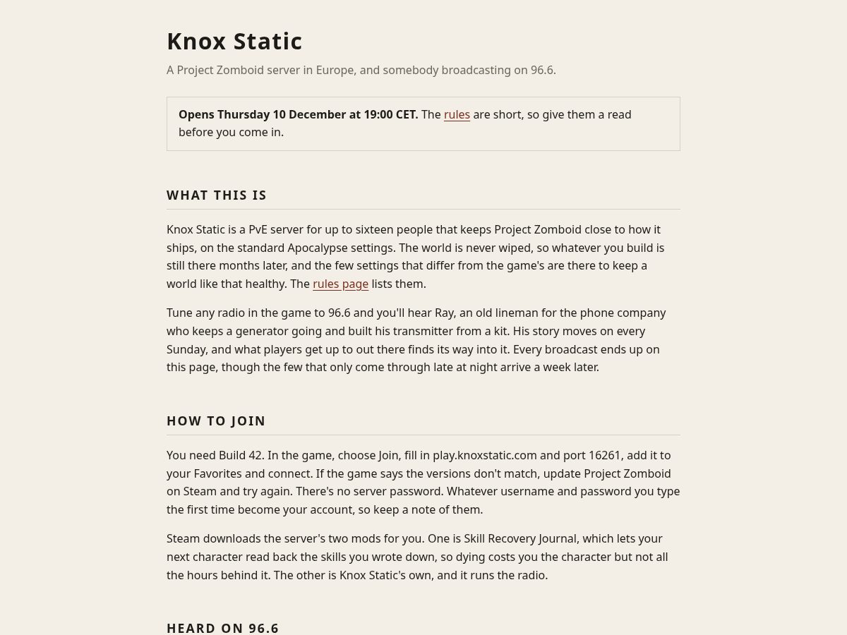 Landing-page snapshot of knoxstatic.com
