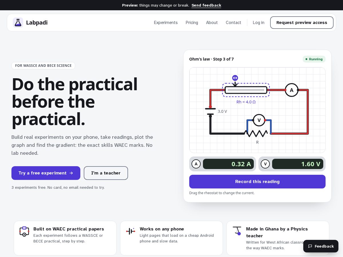 Landing-page snapshot of labpadi.com