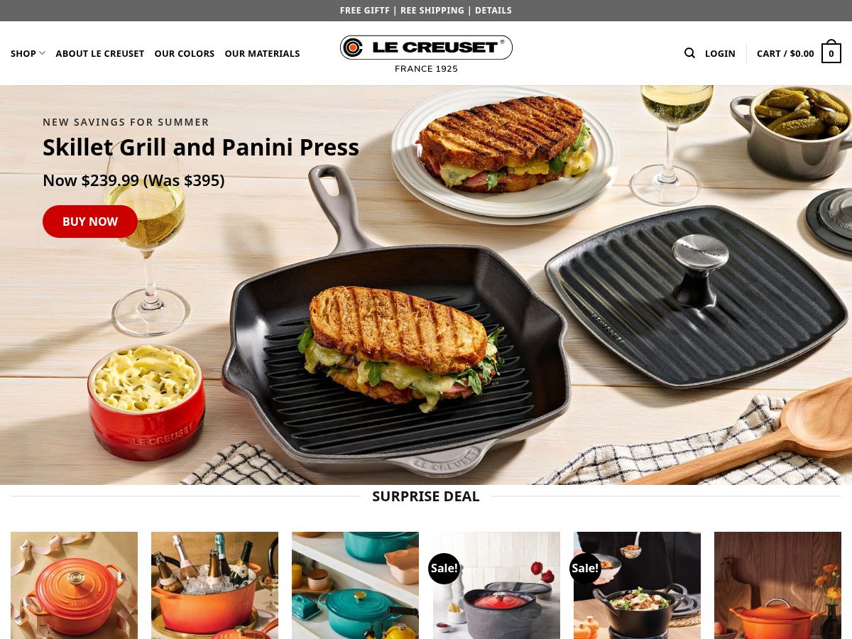 Landing-page snapshot of lacreusets.com