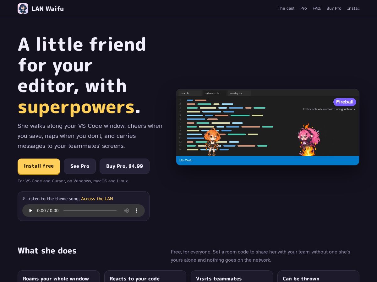 Landing-page snapshot of lan-waifu.com