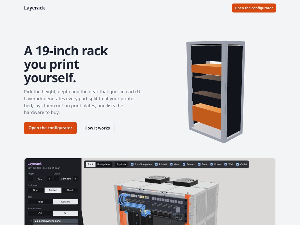 Landing-page snapshot of layerack.com