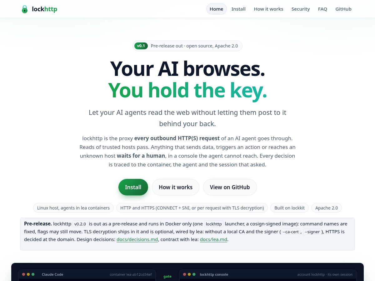 Landing-page snapshot of lockhttp.com