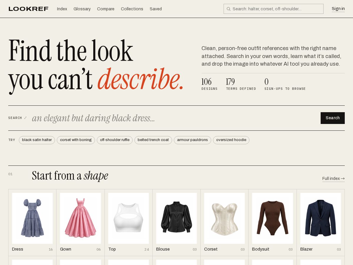 Landing-page snapshot of lookref.app