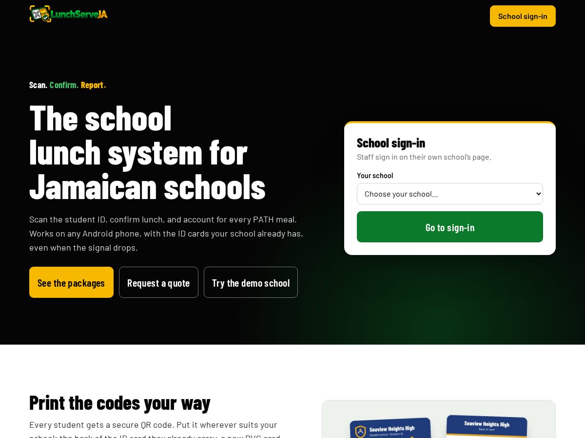 Landing-page snapshot of lunchserveja.com