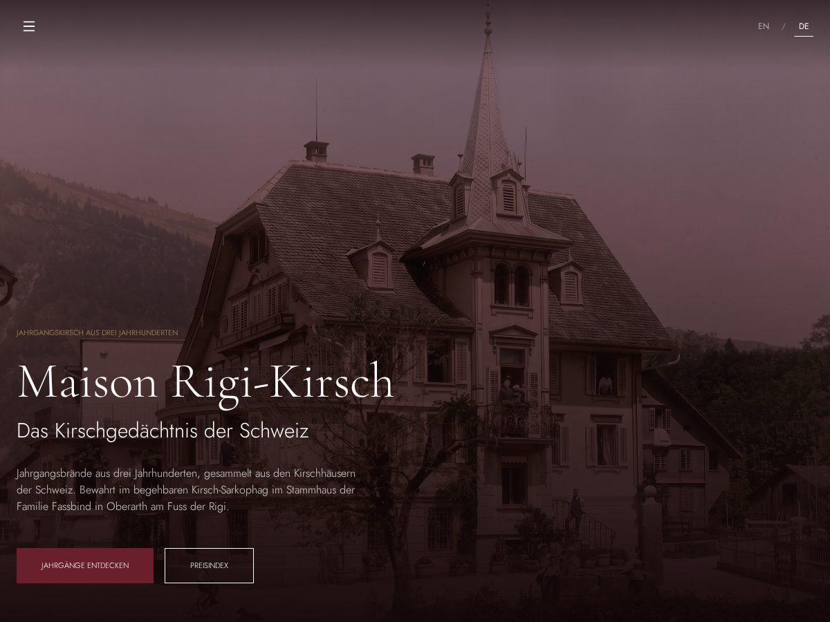 Landing-page snapshot of maisonrigikirsch.com