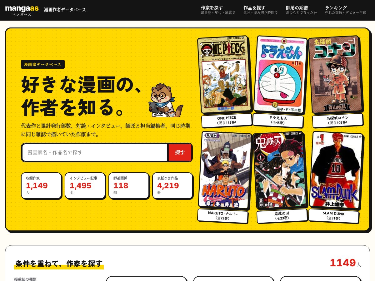 Landing-page snapshot of mangaas.com