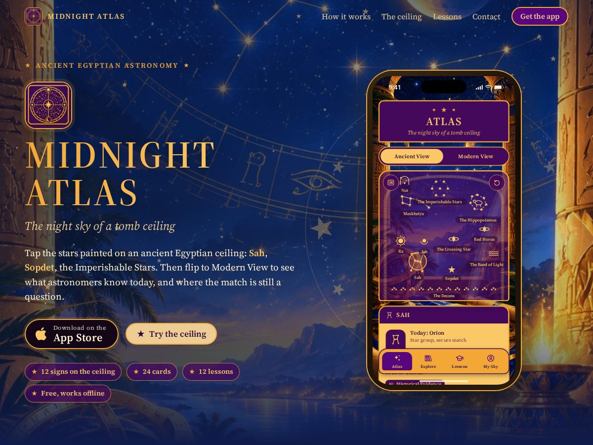 Landing-page snapshot of midnightatlas.xyz