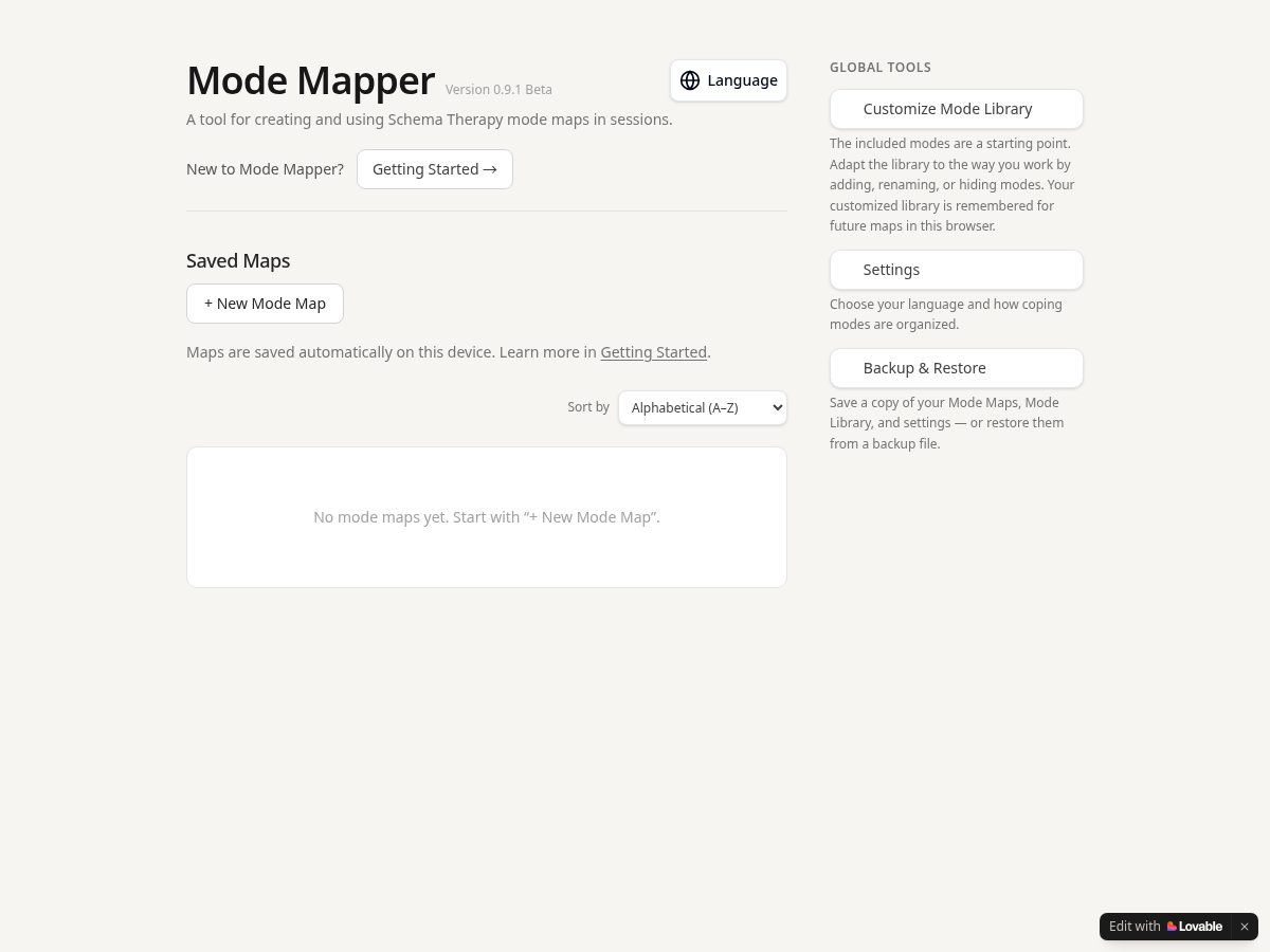 Landing-page snapshot of modemapper.com