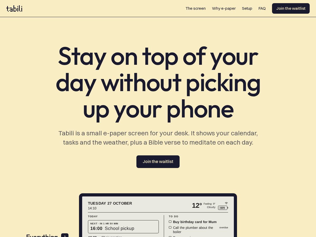 Landing-page snapshot of mytabili.com