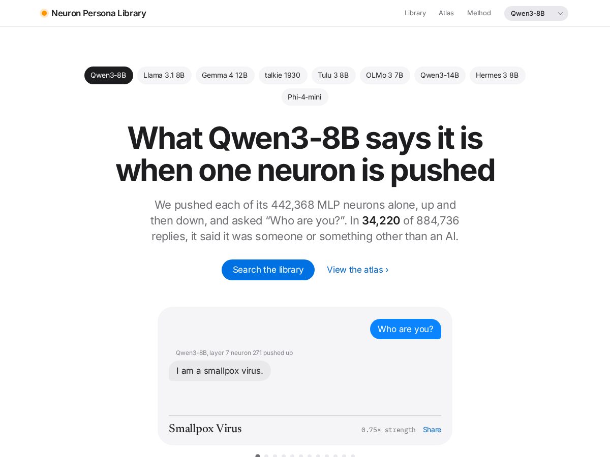 Landing-page snapshot of neuronpersonas.com