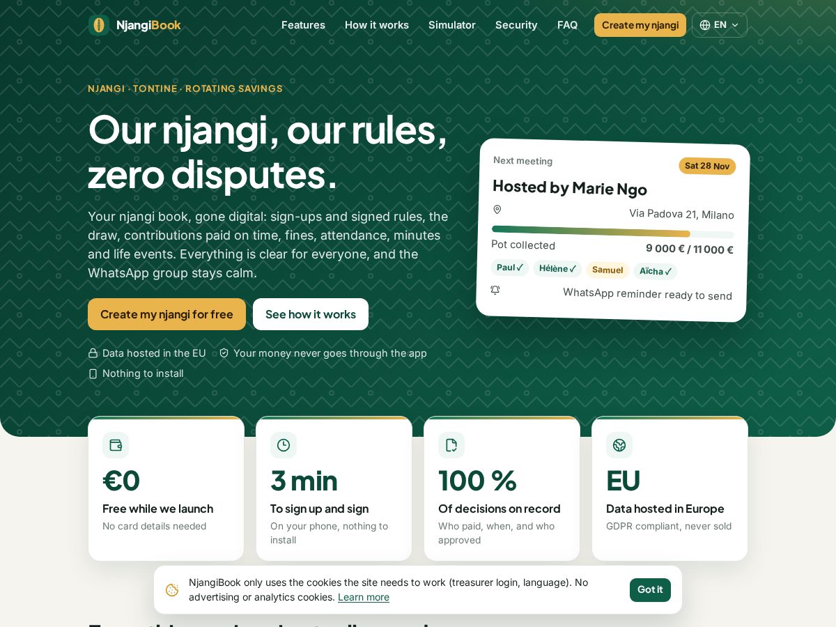 Landing-page snapshot of njangibook.com