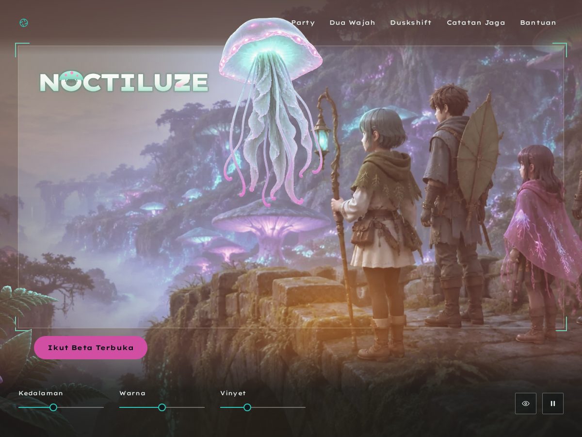 Landing-page snapshot of noctiluze.com