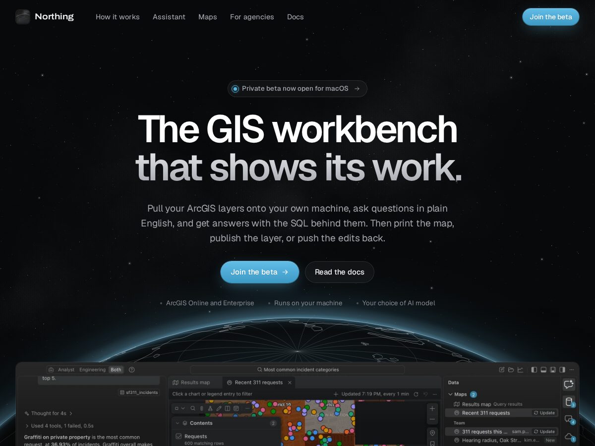 Landing-page snapshot of northing.tech