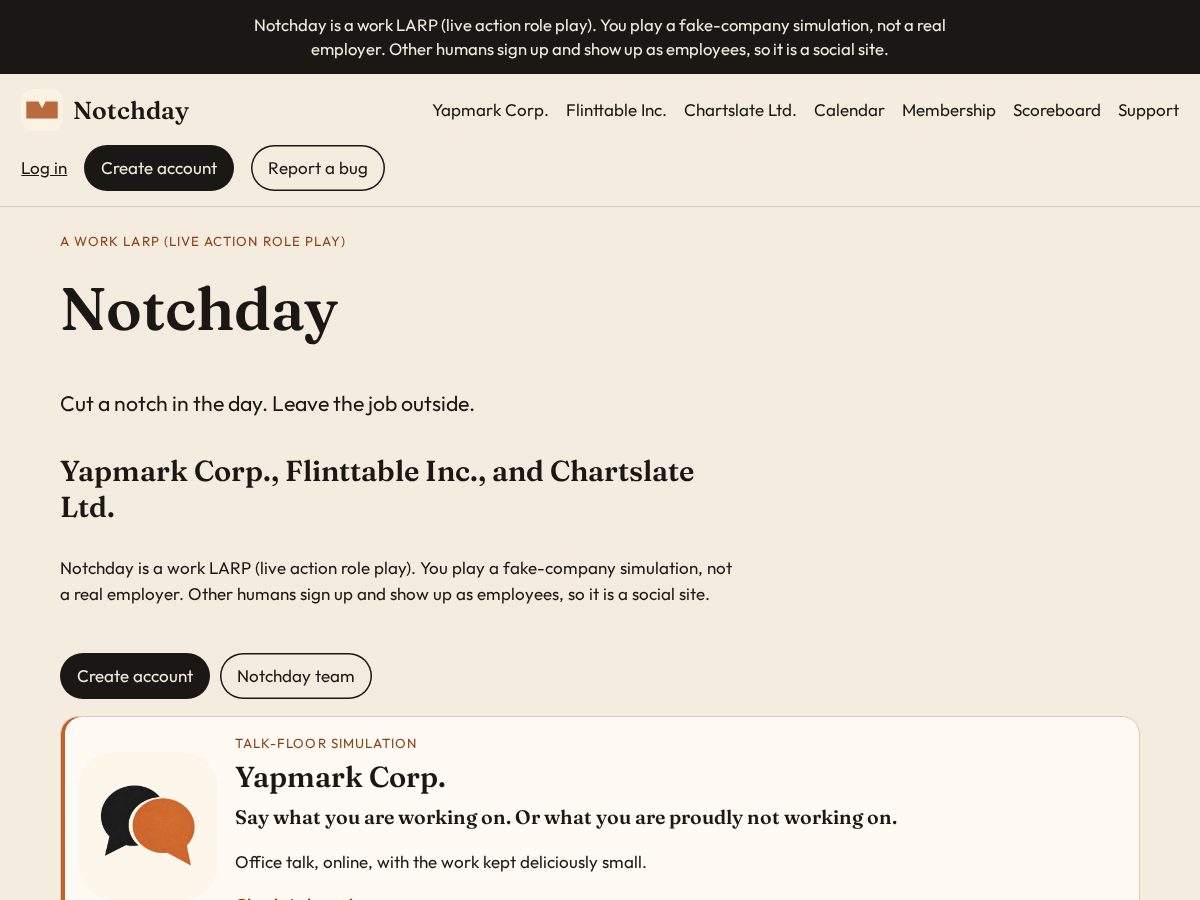 Landing-page snapshot of notchday.com