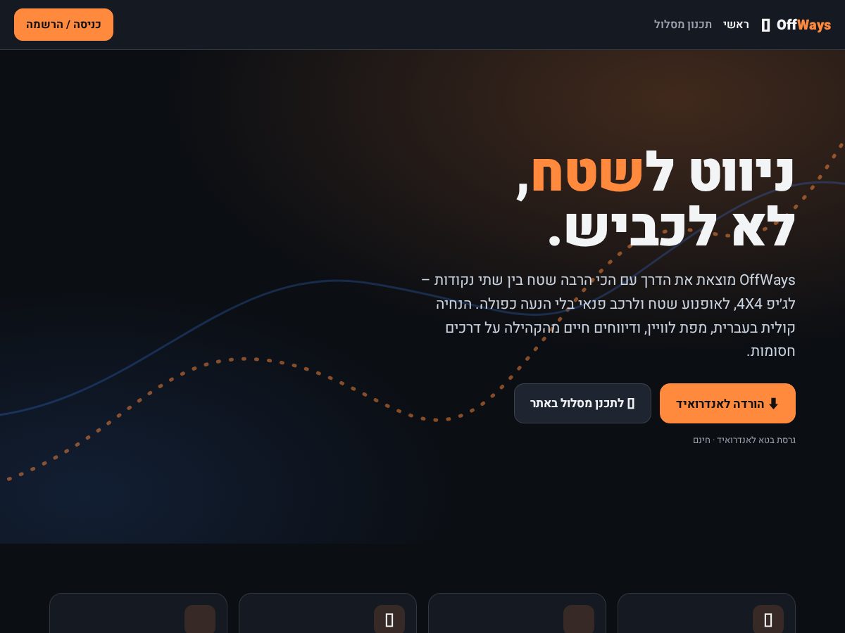 Landing-page snapshot of offwaysapp.com