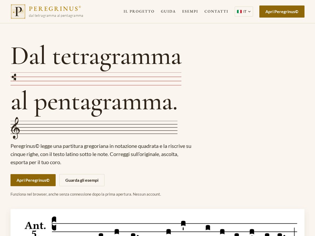 Landing-page snapshot of peregrinus.app