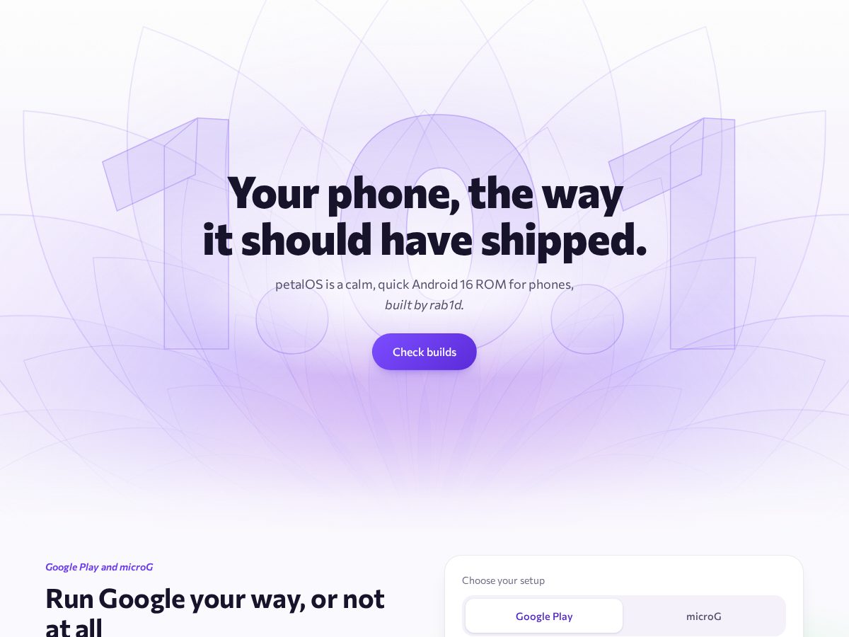 Landing-page snapshot of petalos.xyz
