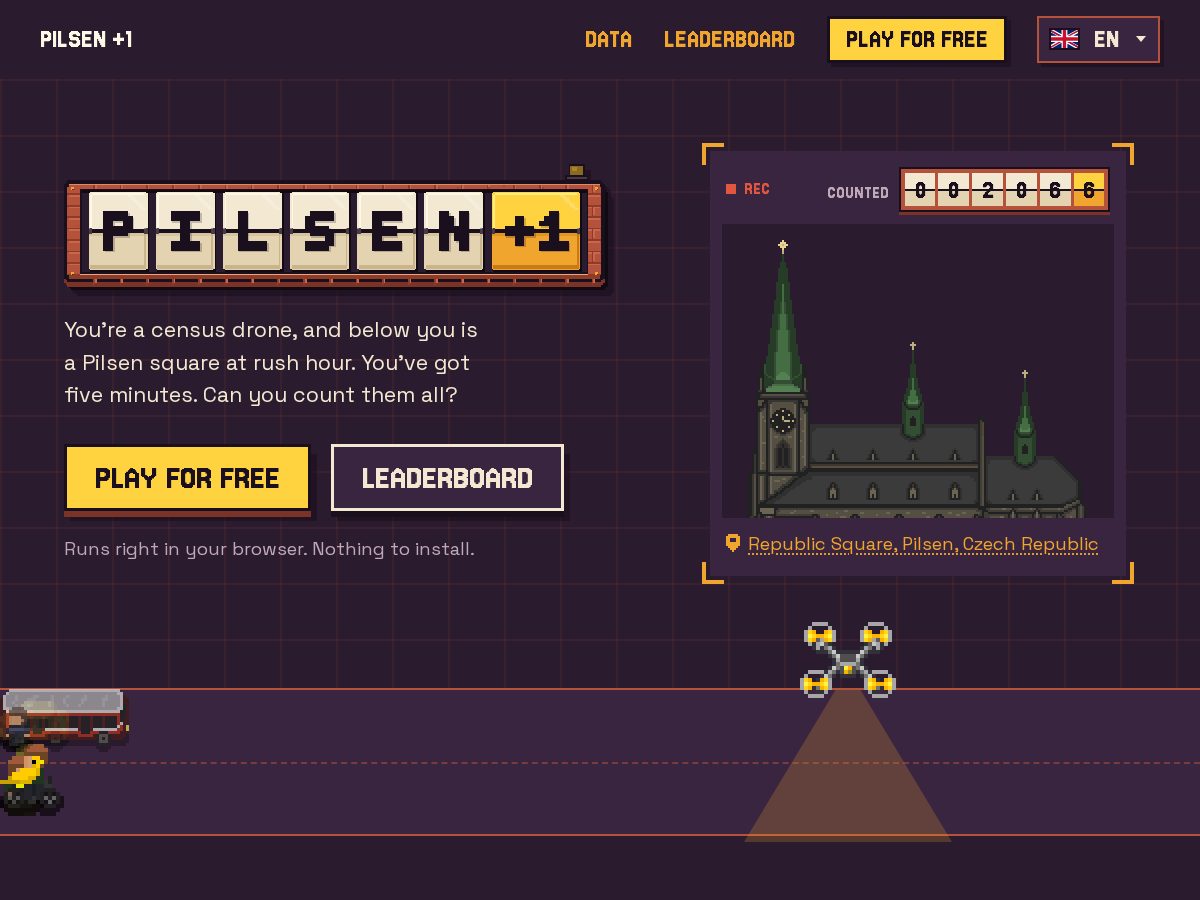 Landing-page snapshot of pilsenplusone.com