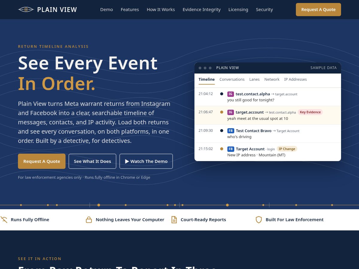 Landing-page snapshot of plainviewtimeline.com