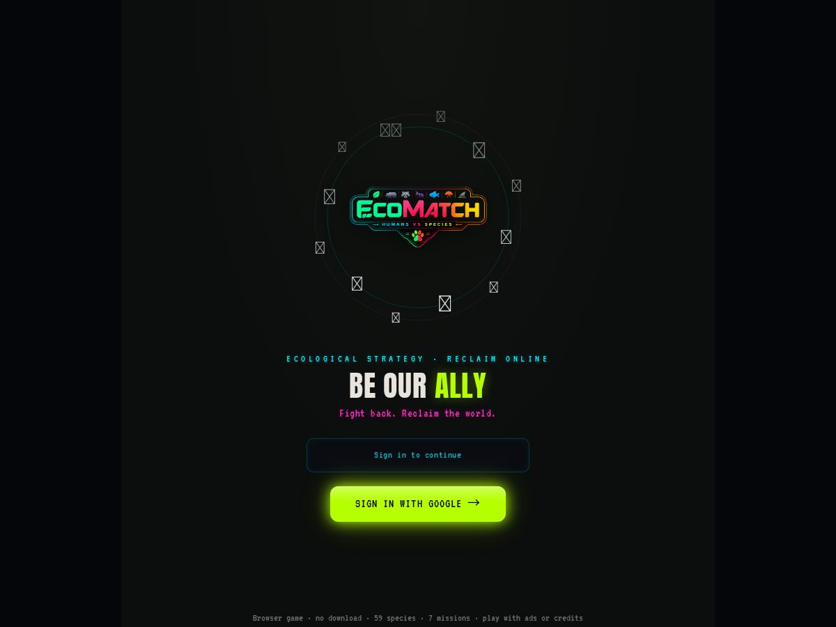Landing-page snapshot of playecomatch.com