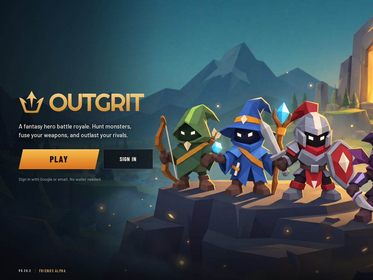 Landing-page snapshot of playoutgrit.com