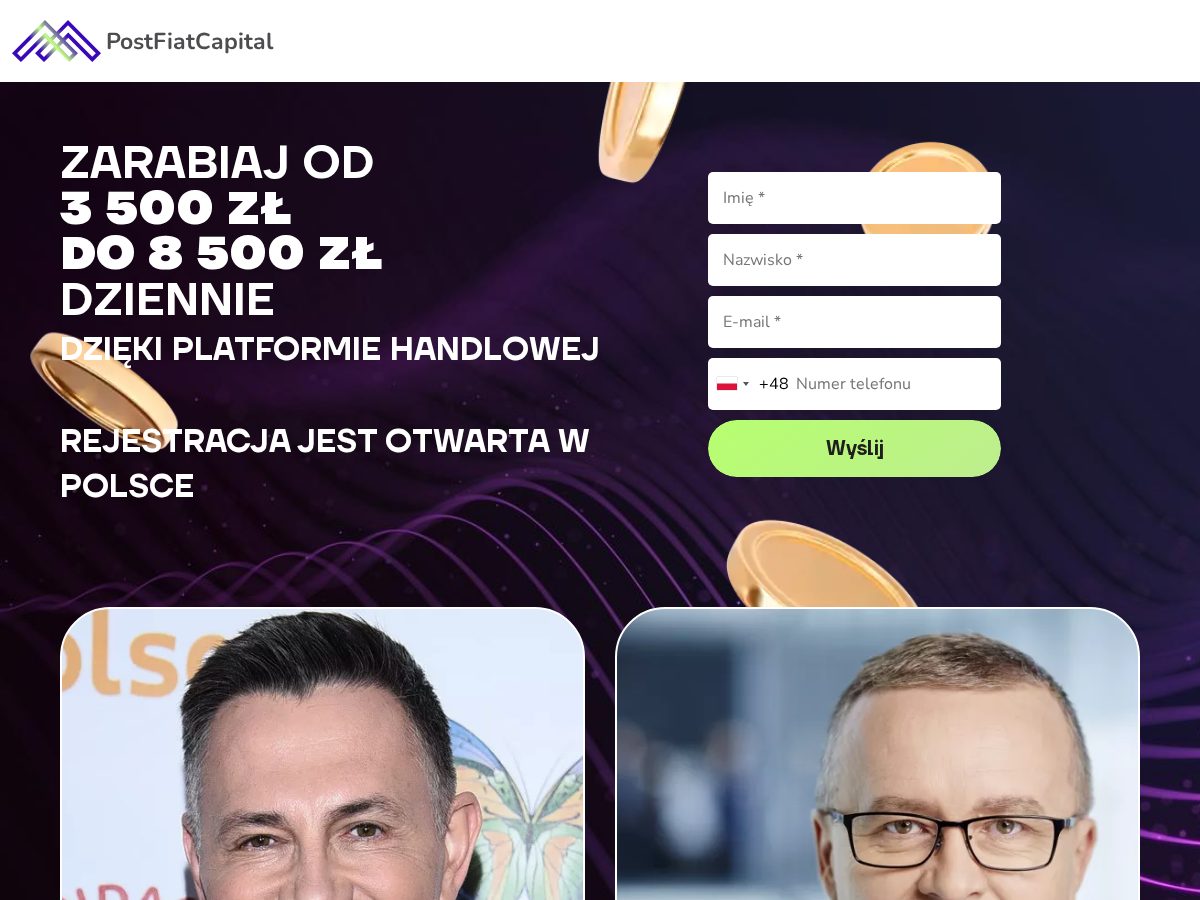 Landing-page snapshot of postfiatcapital.net