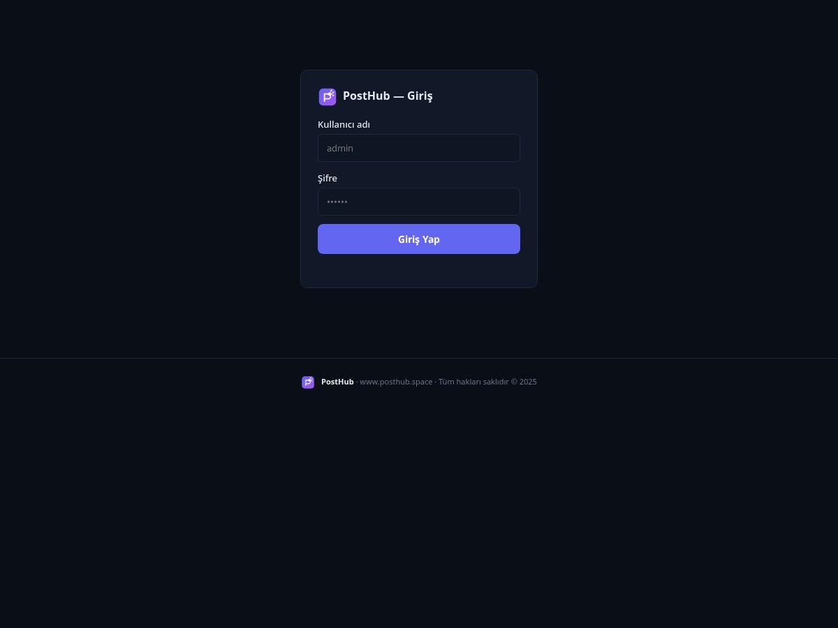 Landing-page snapshot of posthub.space