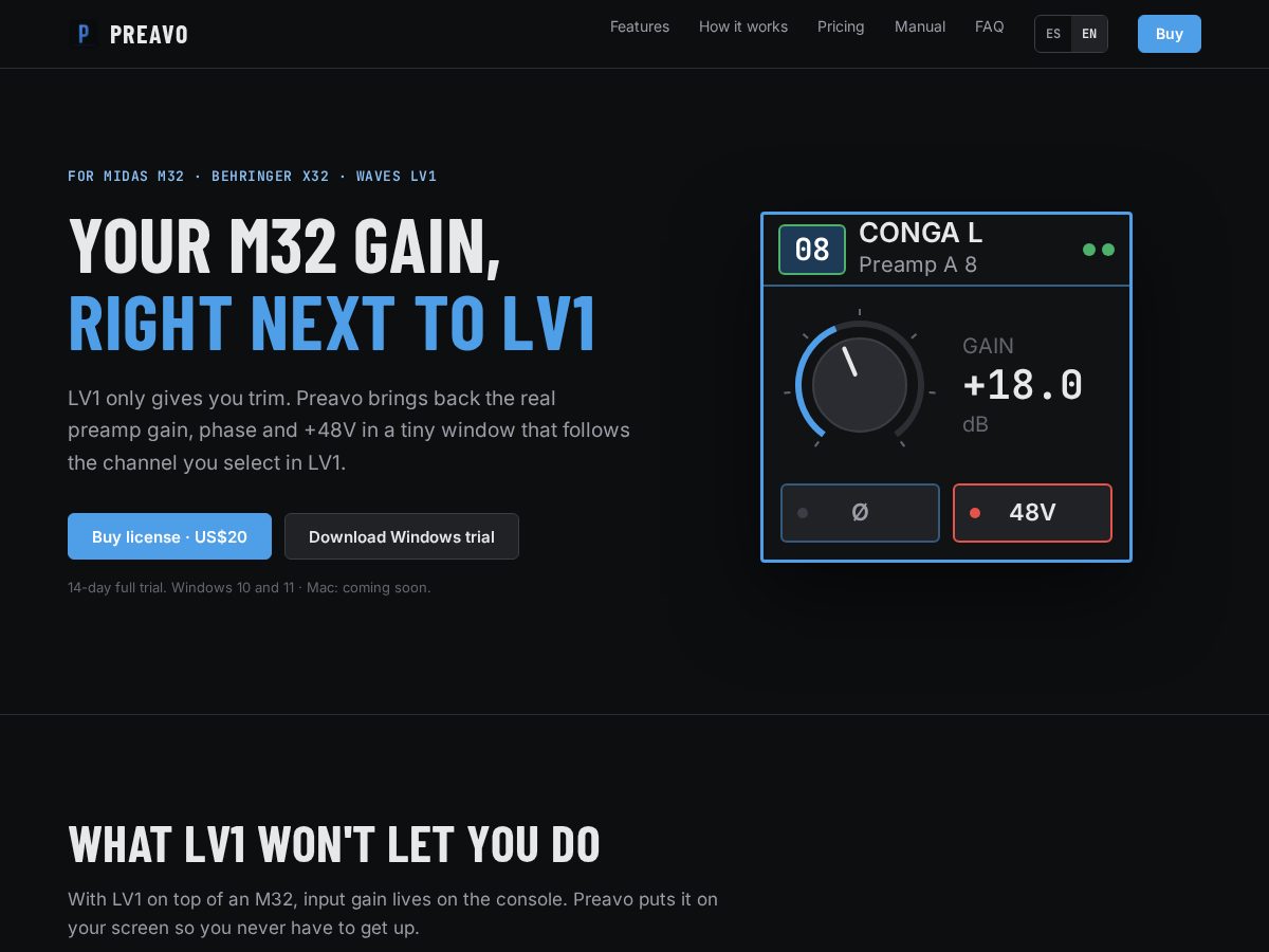 Landing-page snapshot of preavo.lat
