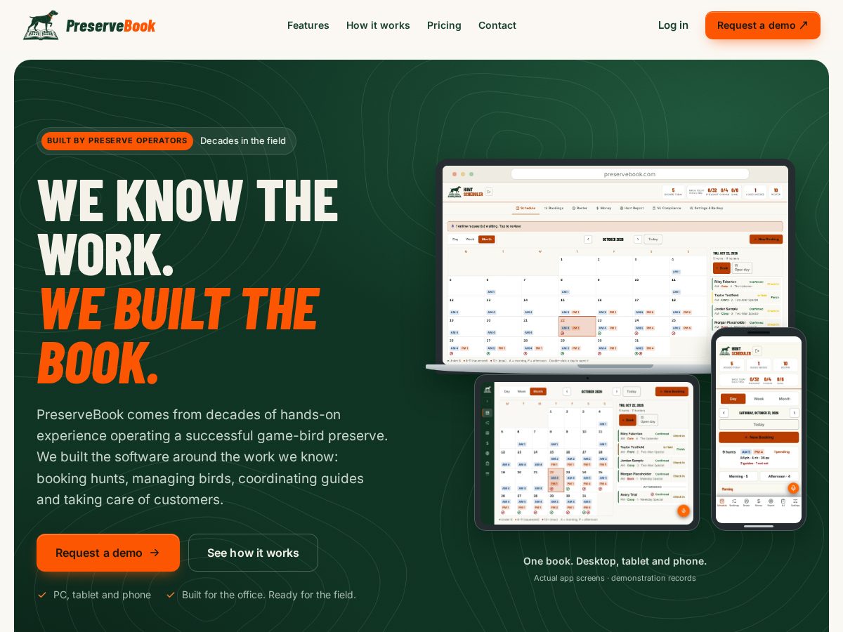 Landing-page snapshot of preservebook.com