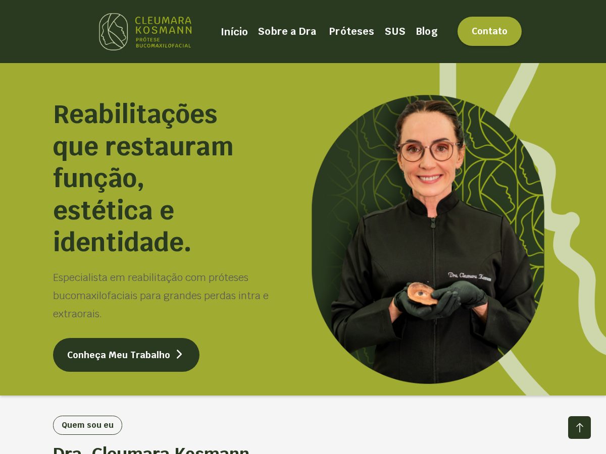 Landing-page snapshot of protesebucomaxilofacial.com