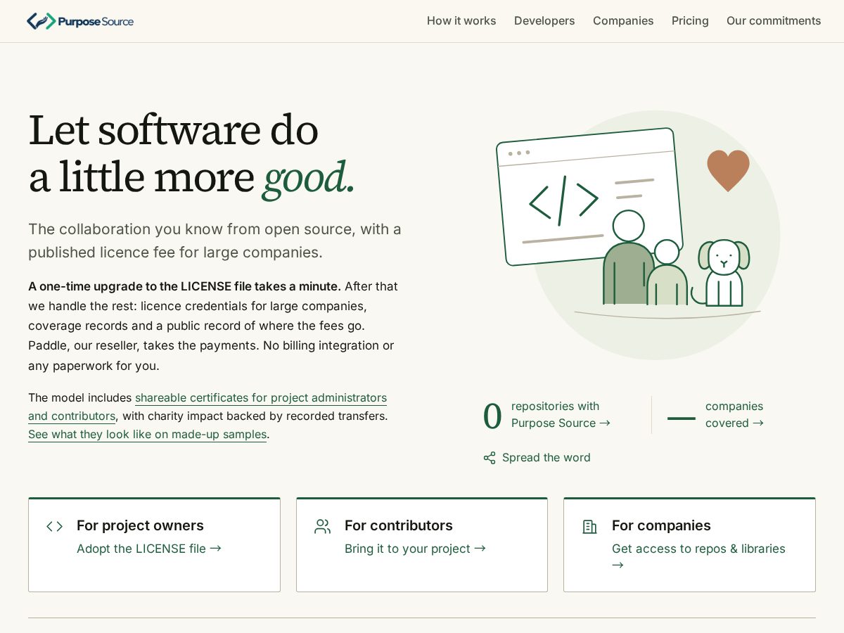 Landing-page snapshot of purpose-source.com