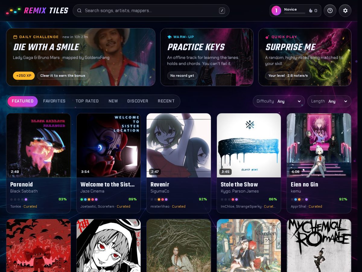 Landing-page snapshot of remixtiles.com