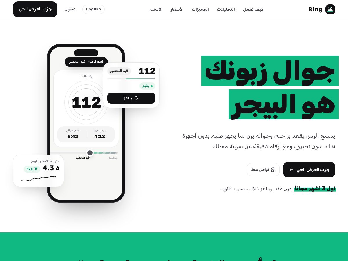 Landing-page snapshot of ringjo.com