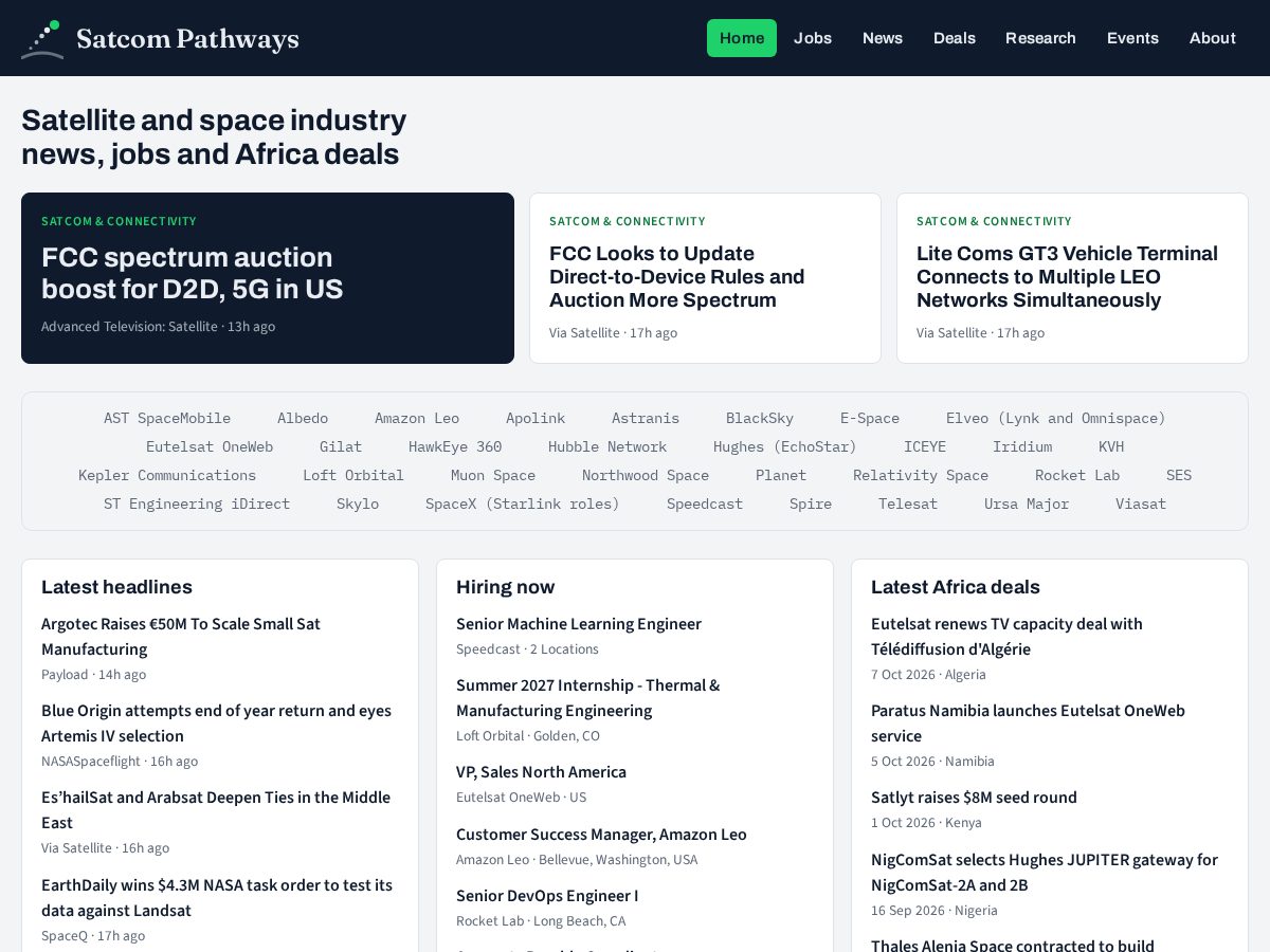Landing-page snapshot of satcompathways.com