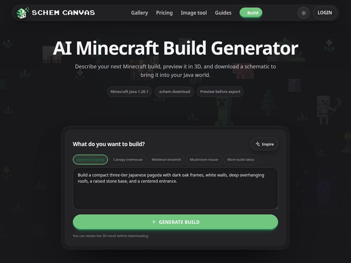Landing-page snapshot of schemcanvas.com