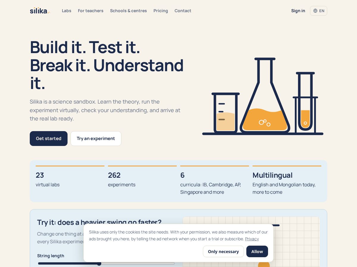 Landing-page snapshot of silika.app