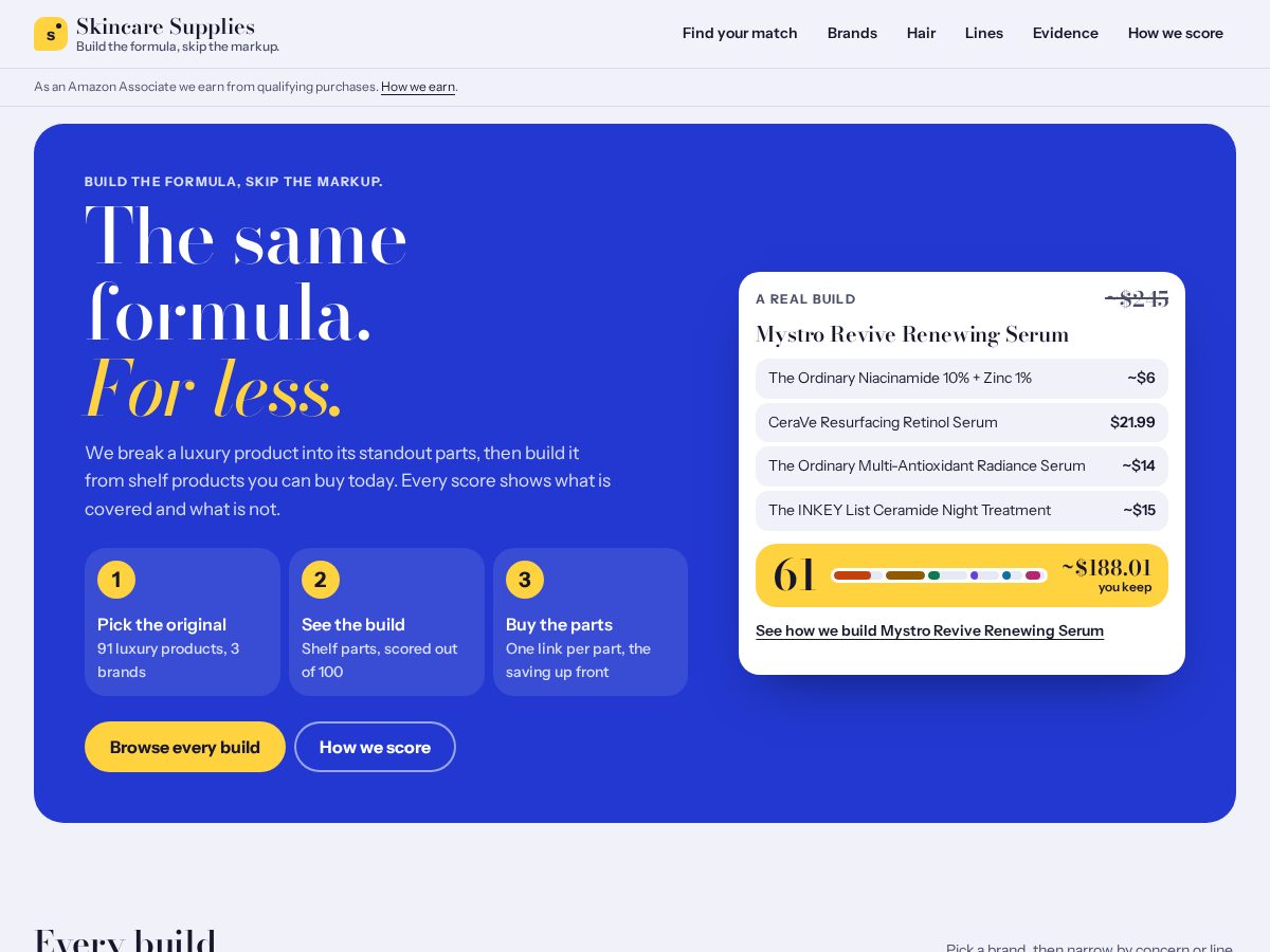 Landing-page snapshot of skincare.supplies