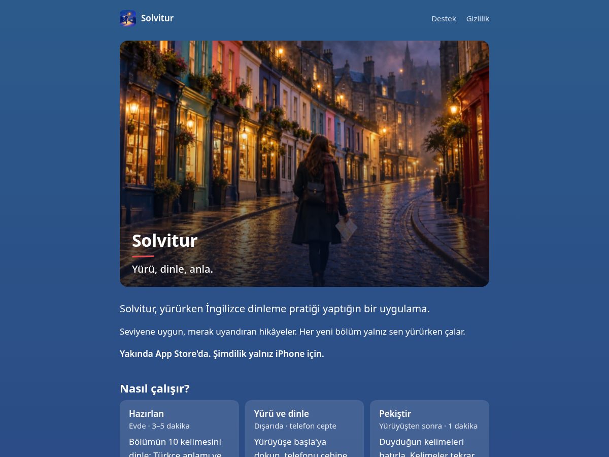 Landing-page snapshot of solviturapp.com