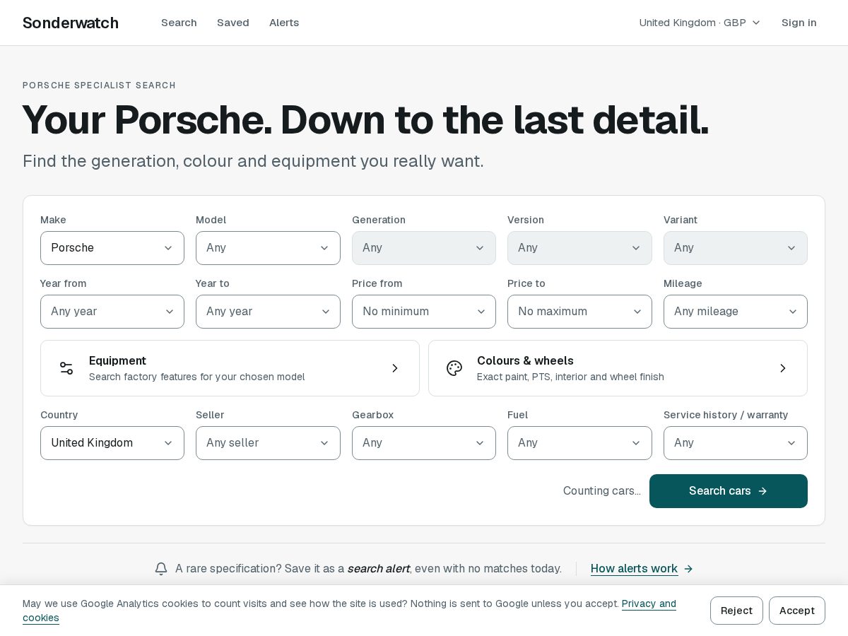 Landing-page snapshot of sonderwatch.com
