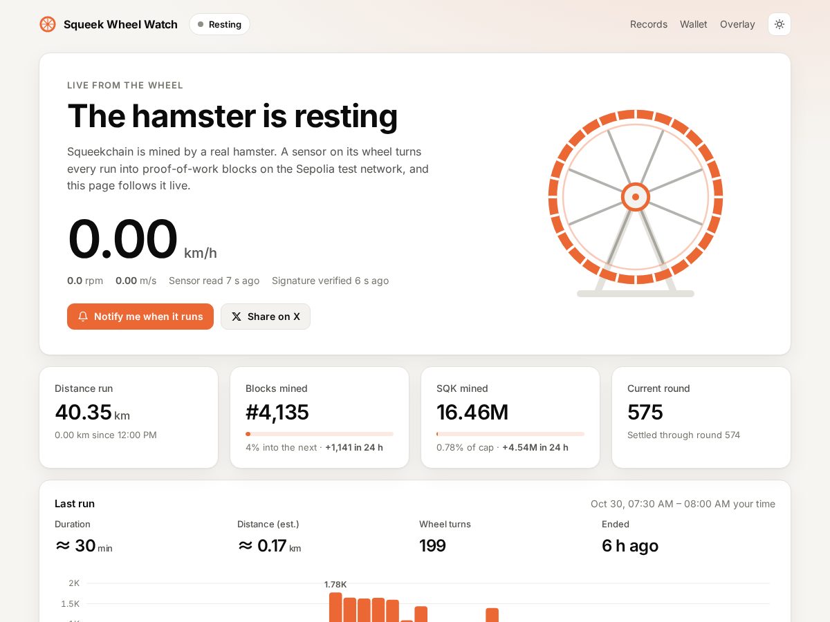 Landing-page snapshot of squeekwheel.xyz