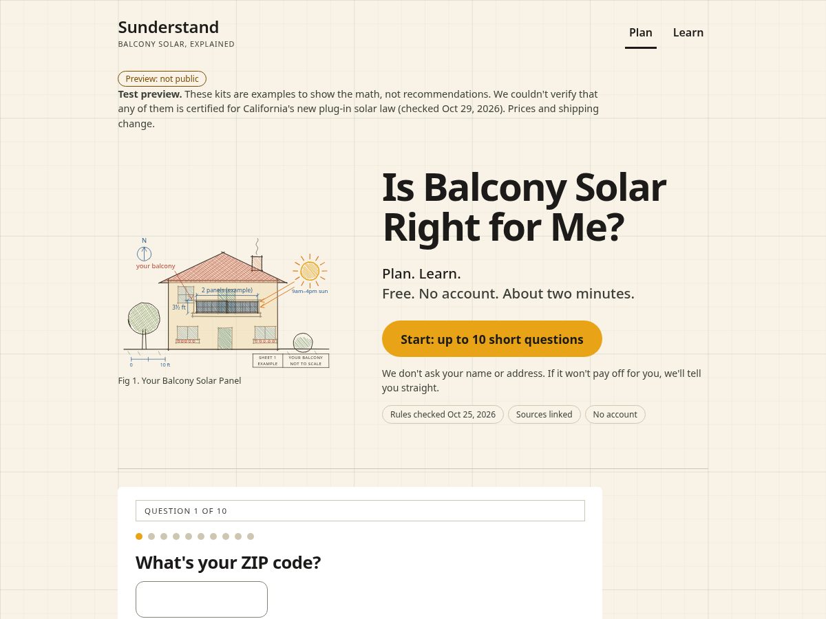 Landing-page snapshot of sunderstand.com