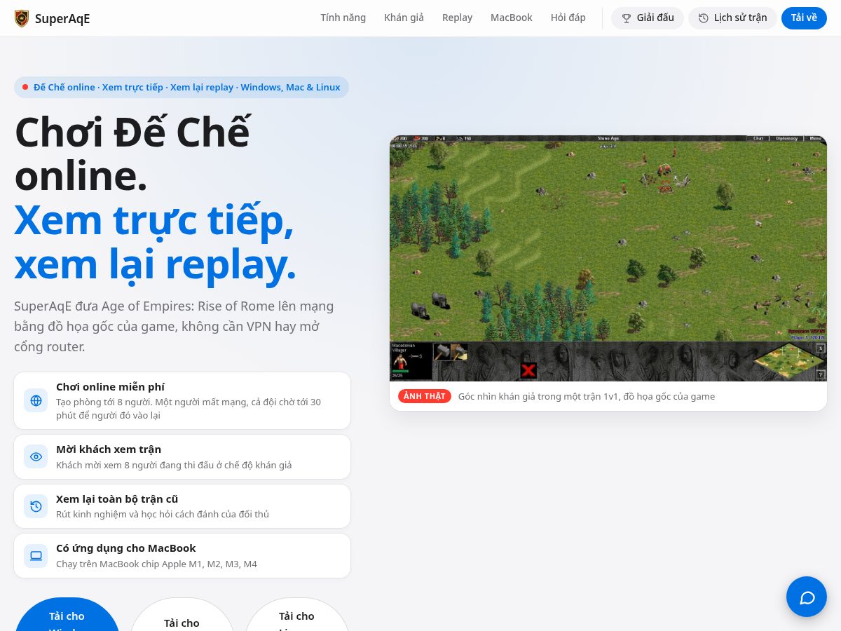 Landing-page snapshot of superaqe.com