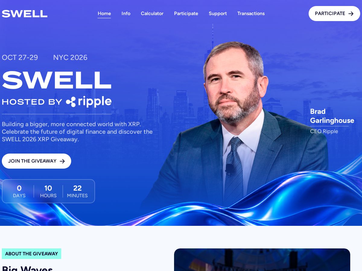 Landing-page snapshot of swell-markets.top
