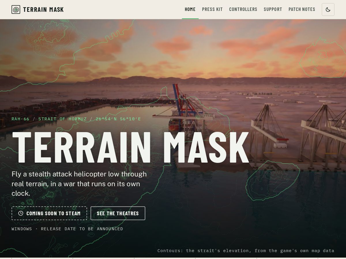 Landing-page snapshot of terrainmask.com