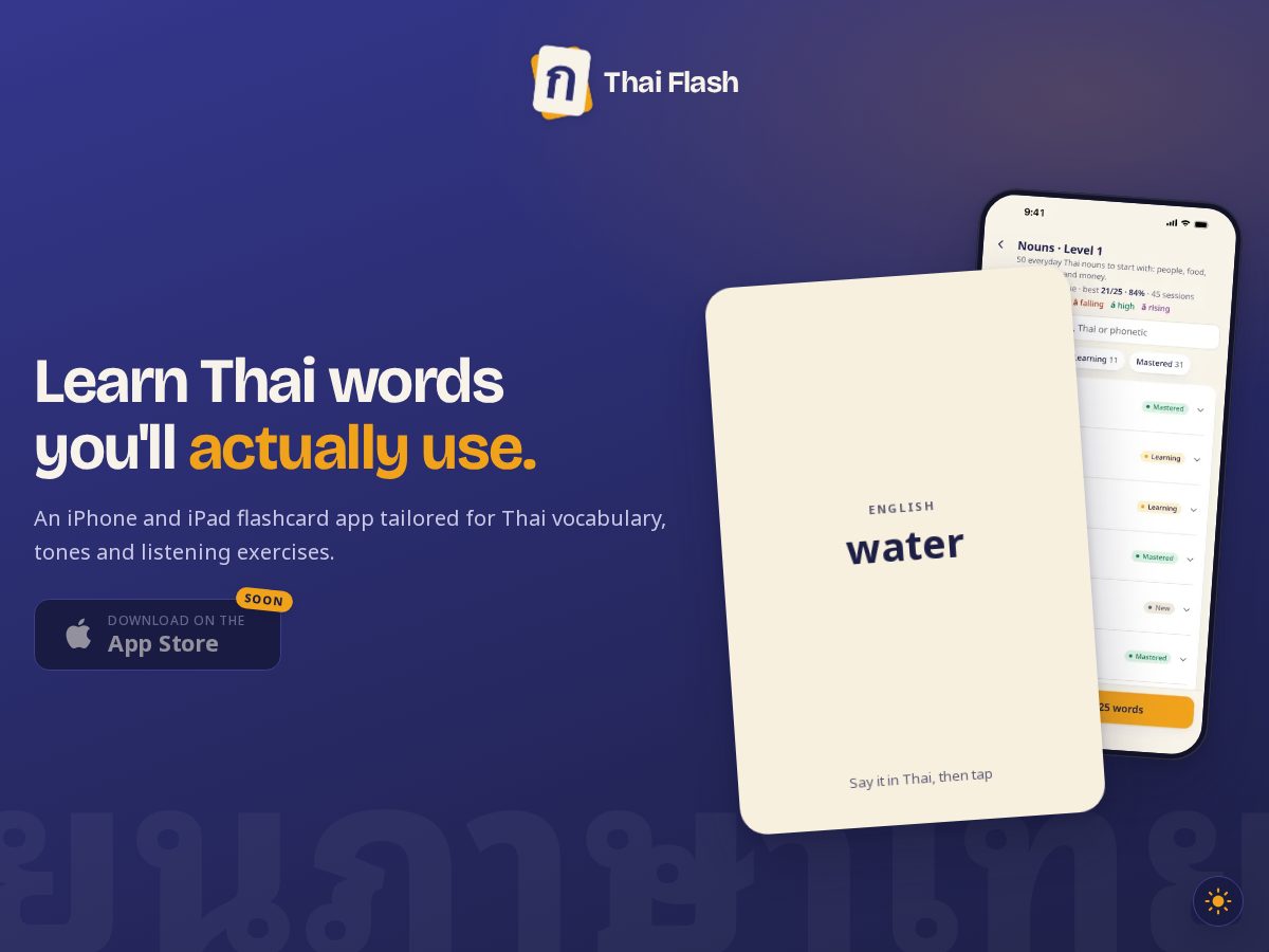 Landing-page snapshot of thaiflash.app