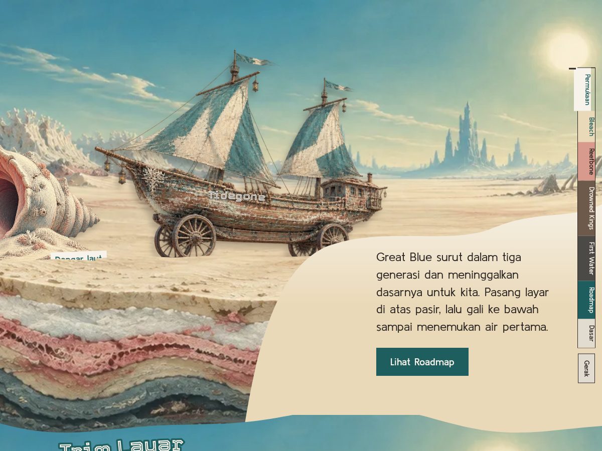 Landing-page snapshot of tidegone.com
